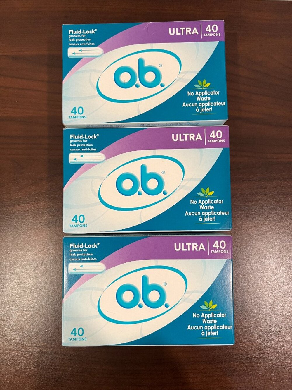 o.b. Non-Applicator Ultra Absorbency Tampons Unscented 3 Boxes of 40 NWT